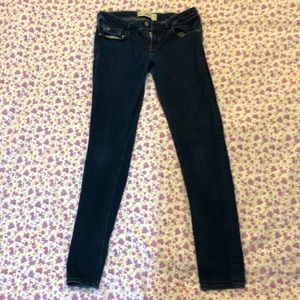 Medium to Dark Wash Low Rise Hollister Skinny Jean